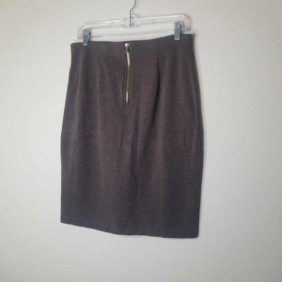 Womens Brown Philosophy Pencil Skirt with Gold Hardware Sz 10 - Picture 7 of 8